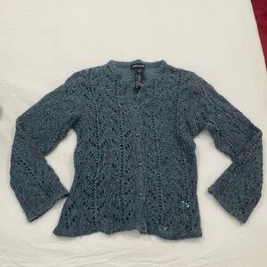 Jonathan Martin Teal Knit Cardigan